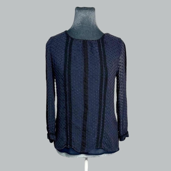 J. Crew silk textured swiss dot lace Blouse - Picture 1 of 8